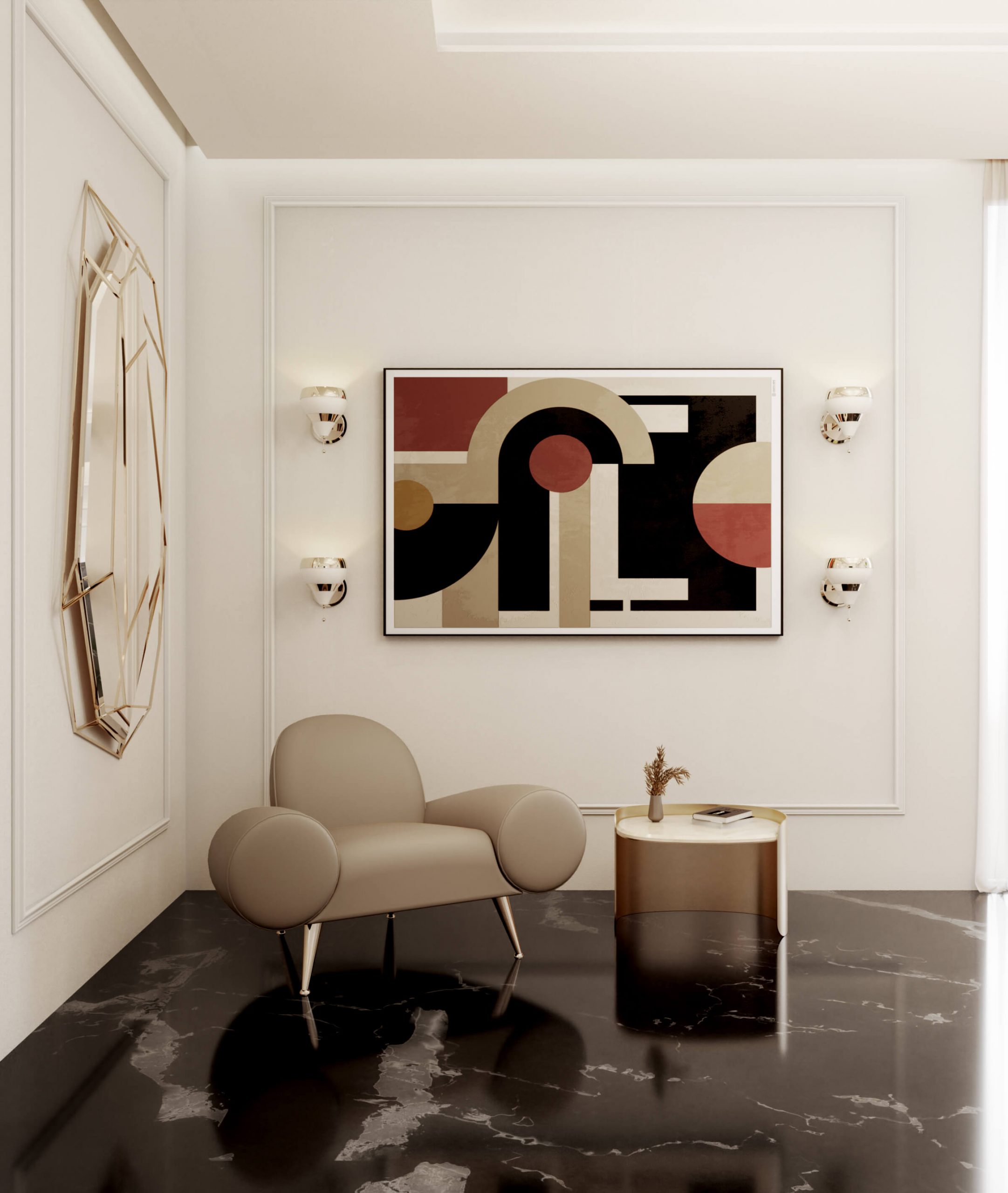 A LUXURY HALLWAY IN BRIGHT TONES