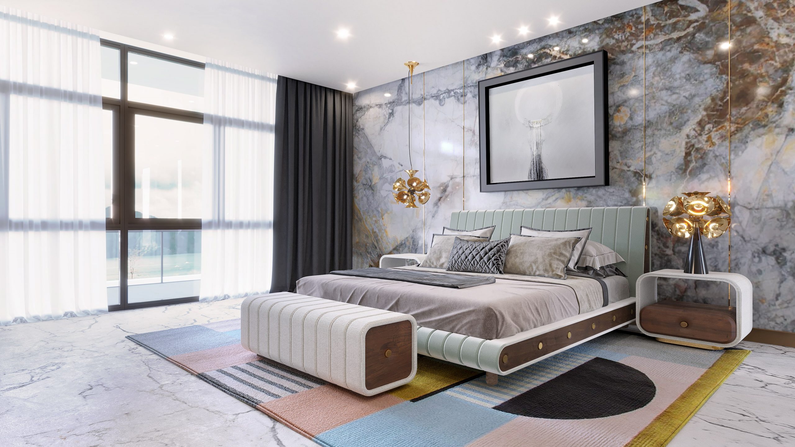 A MID-CENTURY DREAMY BEDROOM DECOR