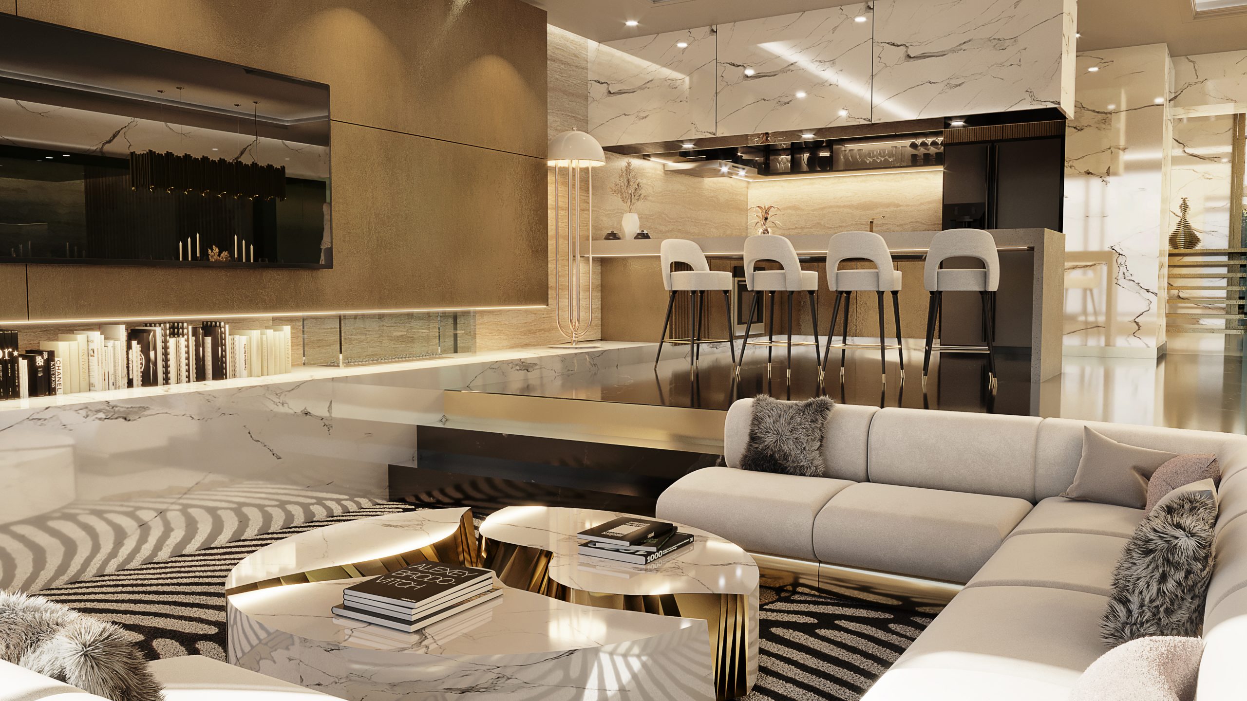 A VERY CONVENIENT CLEAN KITCHEN DESIGN