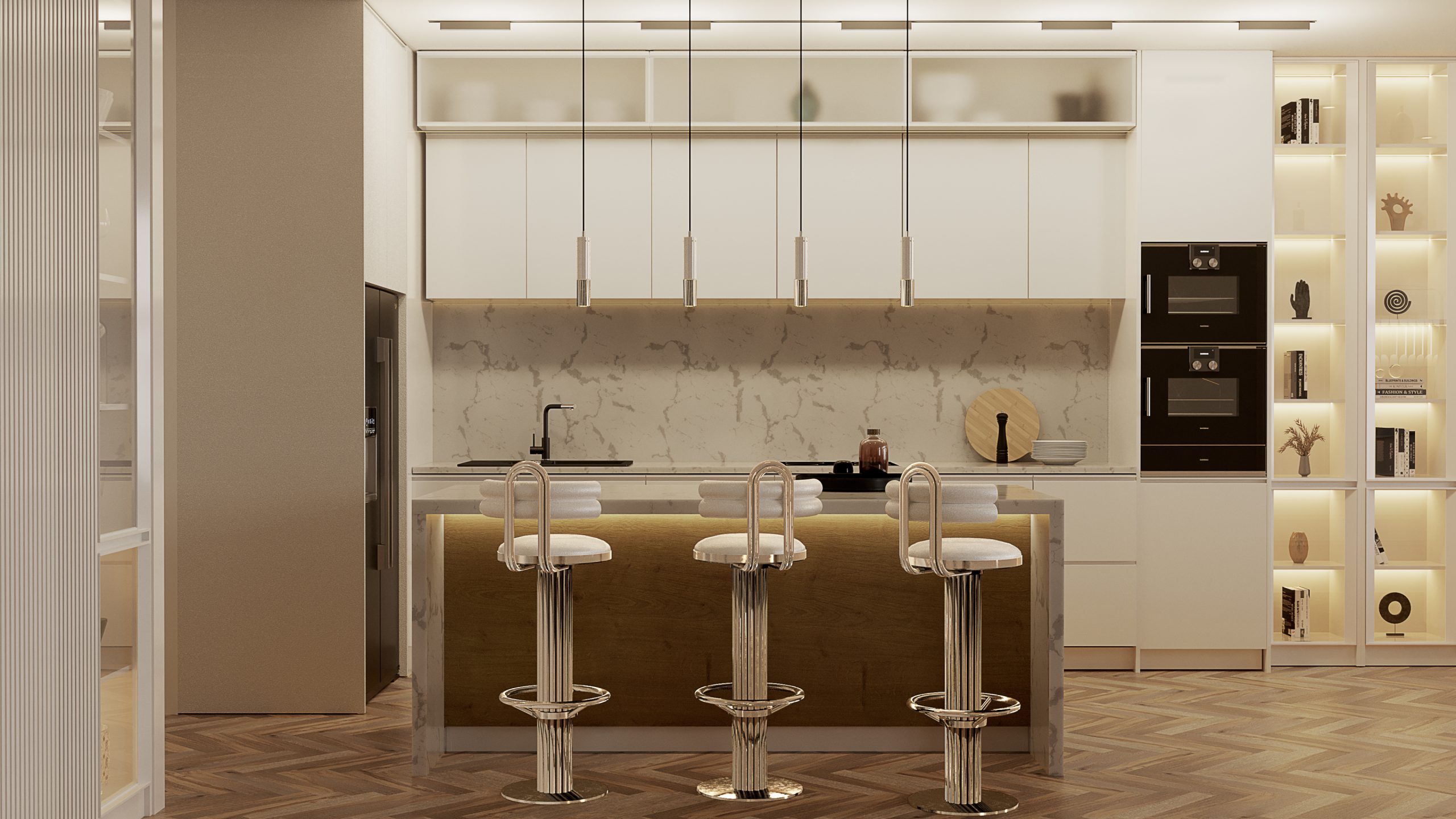 NEUTRAL KITCHEN IN NYC APARTMENT