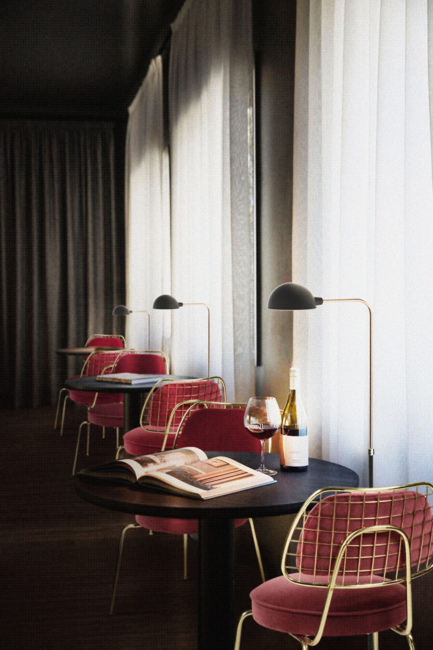 MODERN RETRO DINING CORNER IN A LUXURY RESTAURANT