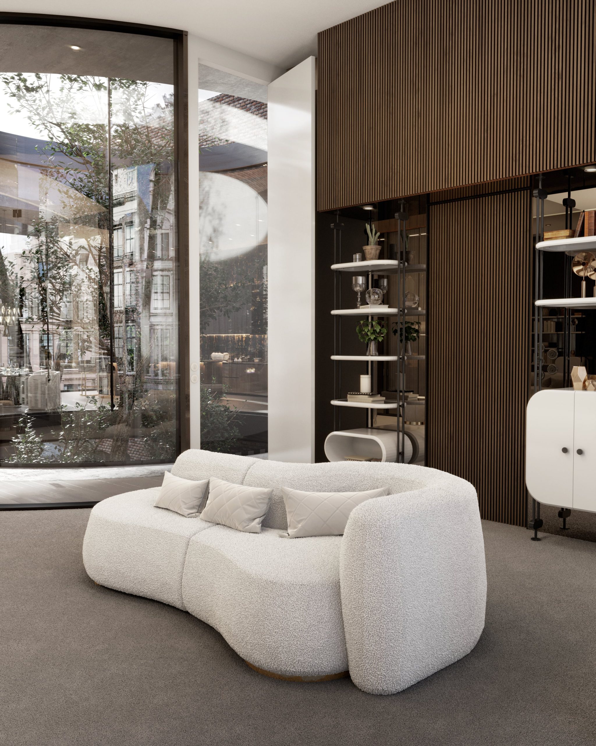 THE WONDERFUL SEATING AREA OF A TIMELESS BEDROOM